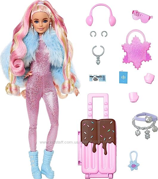 Кукла Барби Экстра в зимней одежде Barbie Extra with Snow-Themed Travel