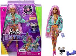 Кукла Барби Экстра 10 розовые афрокосички Barbie Extra с мышкой Оригинал