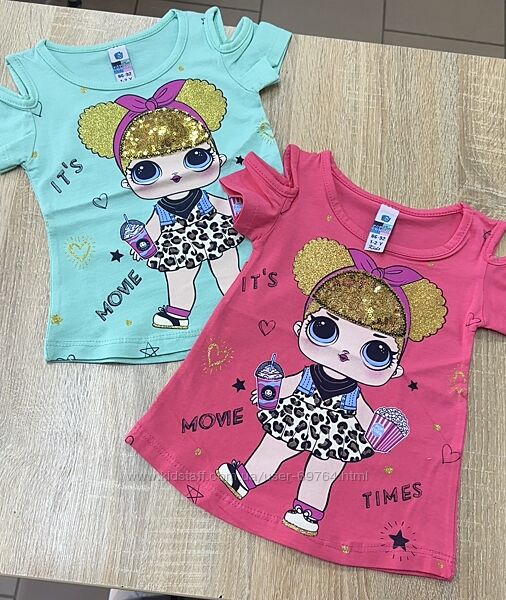 Футболки с LOL мигающие р. 86, 92