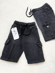 Джинсовые шорты с накладными карманами,  Турция  Р.98-140