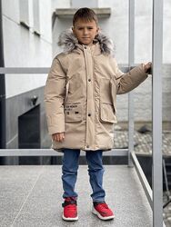 Зимняя удлиненная куртка для мальчика и девочки, Р.110-140