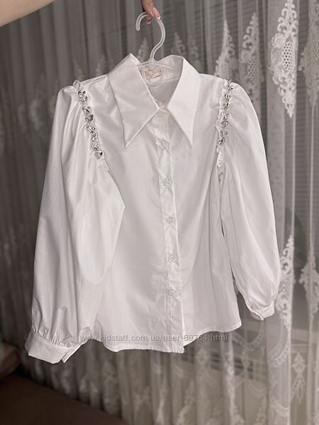 Белая блузка для девочки Kids Star, Польша р.110-152