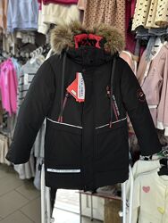 Стильная зимняя курточка парка для мальчика, р.116-146 Фабричный Китай