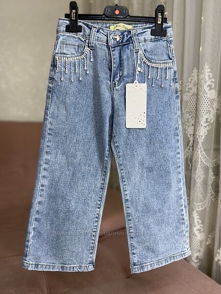 Джинсы палаццо с камешками для девочки Kids Star, Польша 