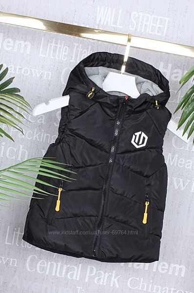 Детская жилетка для мальчика с капюшоном, фабричный Китай, р.86-116