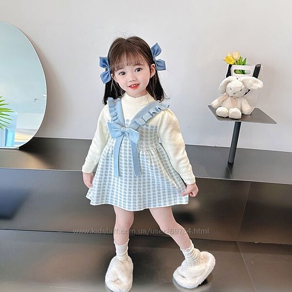 Невероятно красивое трикотажное платье для девочки, р.92-110