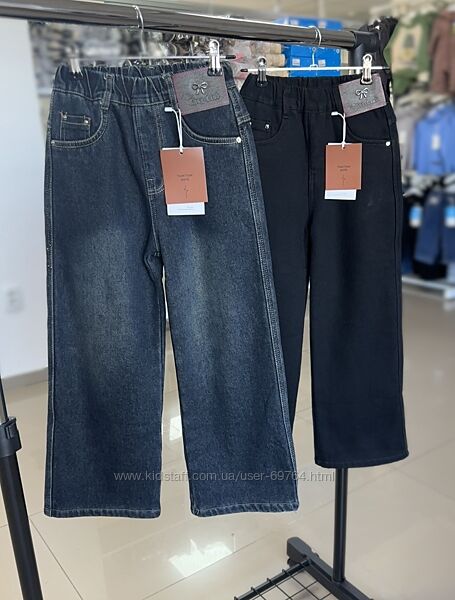 Теплые джинсы палаццо на флисе для девочки, фабричный Китай 