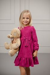 Красивое платье для девочки, замша диагональка