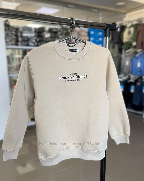 Теплый свитшот на флисе, р.140-164