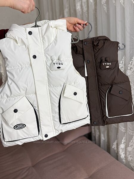 Жилетка для мальчика и девочки с капюшоном в двух цветах, фабричный Китай