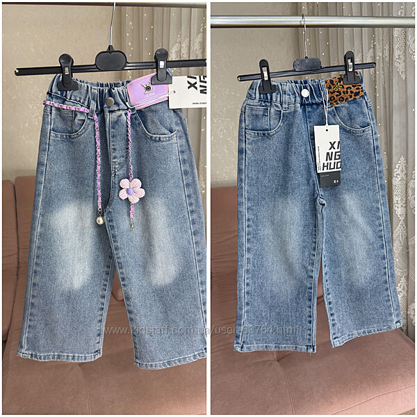 Джинсы палаццо для девочки, фабричный Китай, р.104-128 