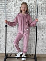 Спортивный велюровый костюм для девочки, р.104-128