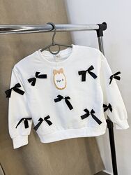 Повседневно-праздничный свитшот в бантики для девочки, Польша