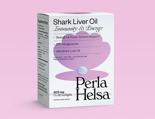 Акулячий жир  з алкілгліцеролами. Perla Helsa. 60 шт  500 мг.   