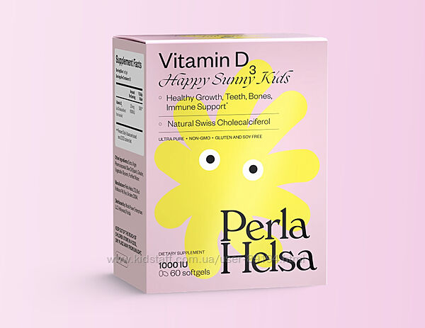 Дитячий вітамін D3 1000 IU Perla Helsa. 60 шт. капсул