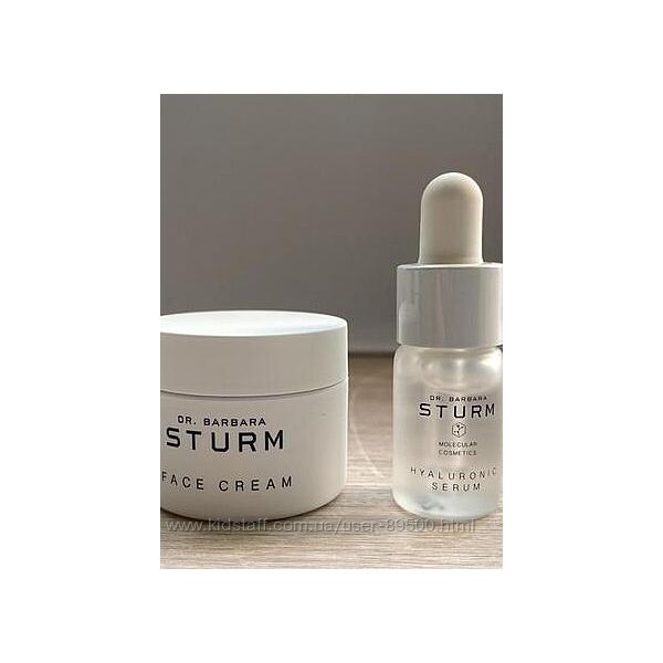Набір dr. Barabara sturm сироватка hyaluronic serum 3мл крем face cream 3.5 