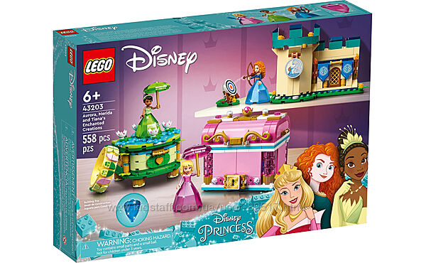 LEGO Disney Princess Чарівні творіння Аврори, Мериди та Тіани 43203