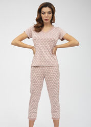 Пижама женская с капри. Комплект пижама. Домашний комплект. Роксана 1181