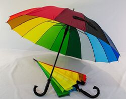 Шикарные яркие женские зонты-трость Радуга . 
