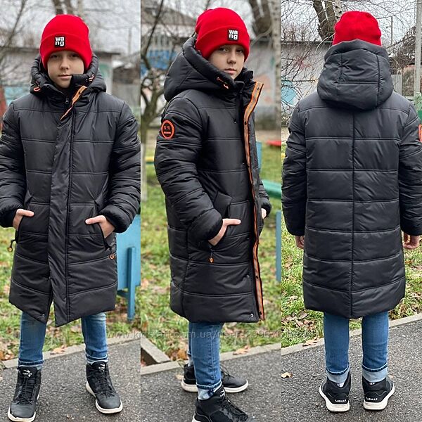 Підліткова подовжена куртка для хлопчика, зима