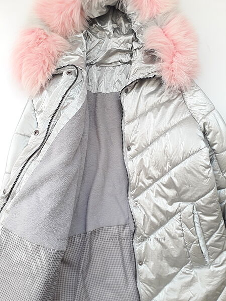 Зимове пальто з натуральним хутром 44 рр  на 158 зріст