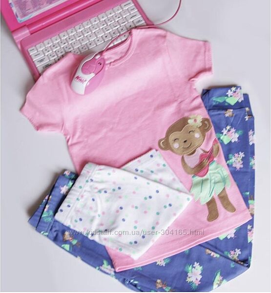 Піжама набір 3 од. CARTERS для дівчинки на 5-6 років