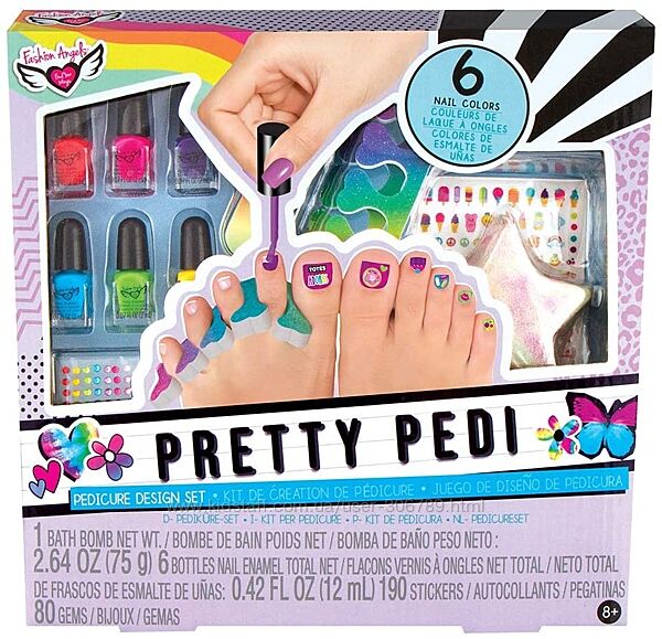 Fashion Angels Pretty Pedi Симпатичный педикюр детский набор для создания п
