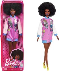 Barbie Fashionistas 156 GRB48 Барби модница с вьющимися волосами брюнетка 