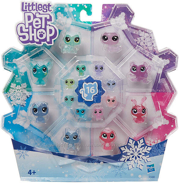 Littlest Pet Shop 16 снежных Петов E5480 Frosted Wonderland Pet Pack