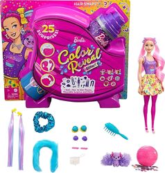 Barbie Color Reveal Glitter Hair Swaps кукла барби блестящая розовая Блестя
