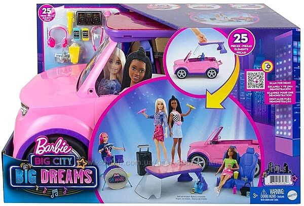 Barbie Big City Big Dreams Барби внедорожник трансформер Transforming Vehic