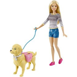 Barbie с собачкой уход walk & potty pup DWJ68 Барби уход за любимцами на пр