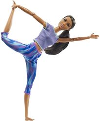 Barbie Made To Move барби йога безграничные движения афро GXF06 blue dye pa