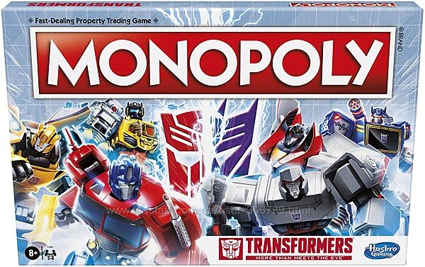 Hasbro настольная игра монополия для детей F1660 Monopoly Transformers Boar