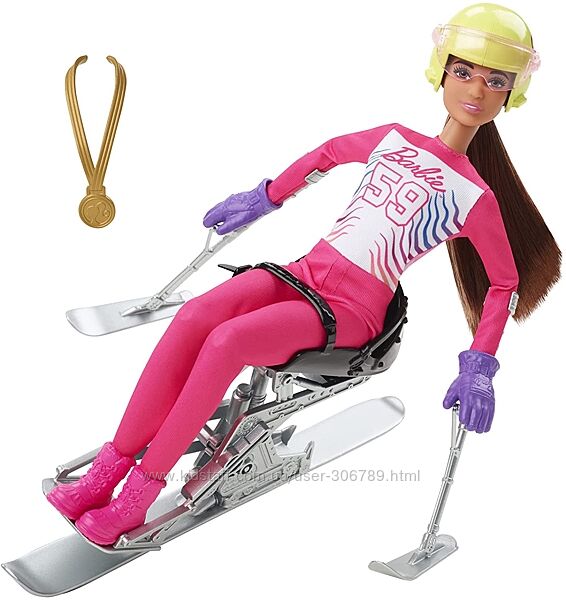 Barbie winter sports Барби зимний спорт HCN33 para alpine skier brunette