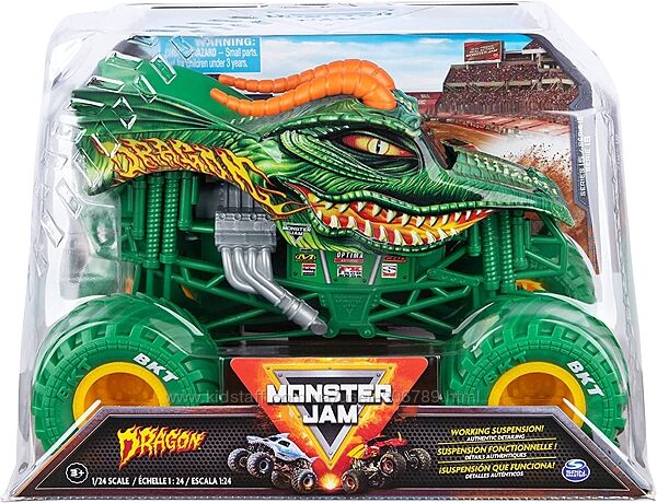 Hot Wheels Monster Jam Dragon Monster Trucks Spin Master Внедорожник джип 1