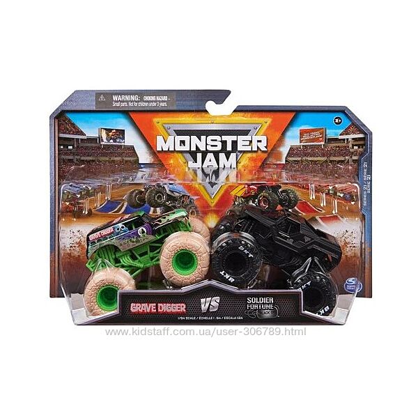 Monster Jam Official 164 Grave Digger VS Soldier Fortune набор машинок Cha