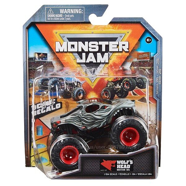 Monster Jam Trucks Official 164 Wolfs Head Motor Oil машинка джип Charge S