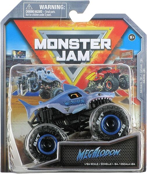 Monster Jam Trucks Official 164 акула megalodon машинка джип Charge Scale 