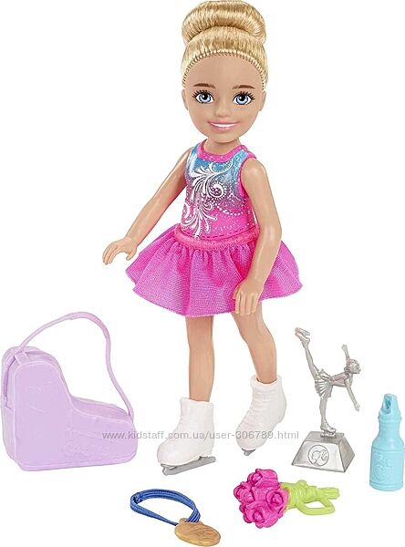 Barbie Chelsea Can Be Ice Skater Челси фигуристка кукла Doll HCK68