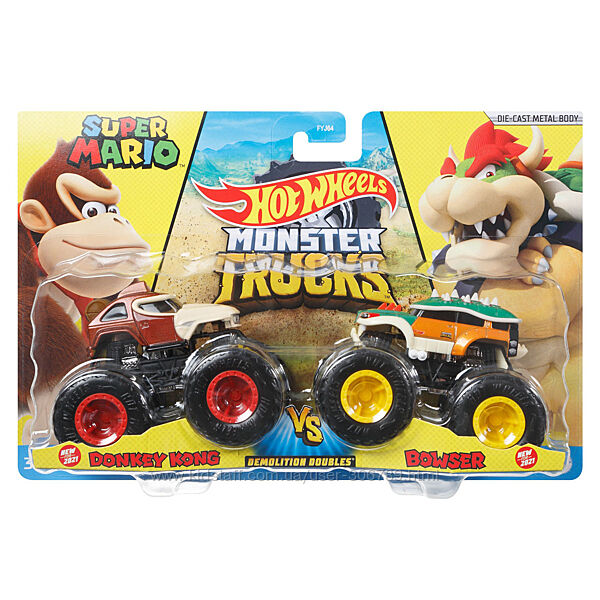 Hot Wheels Monster jam trucks Набор внедорожников 164 Donkey Kong and Bows