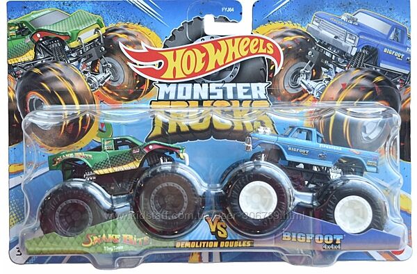 Hot Wheels Monster trucks Snake Bite Vs Bigfoot Етти и Укус Змеи набор внед