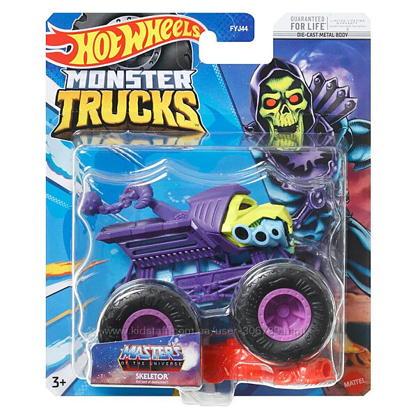 Hot Wheels Monster Trucks Skeletor jam Внедорожник джип 1 64 Scale FYJ44 Mo