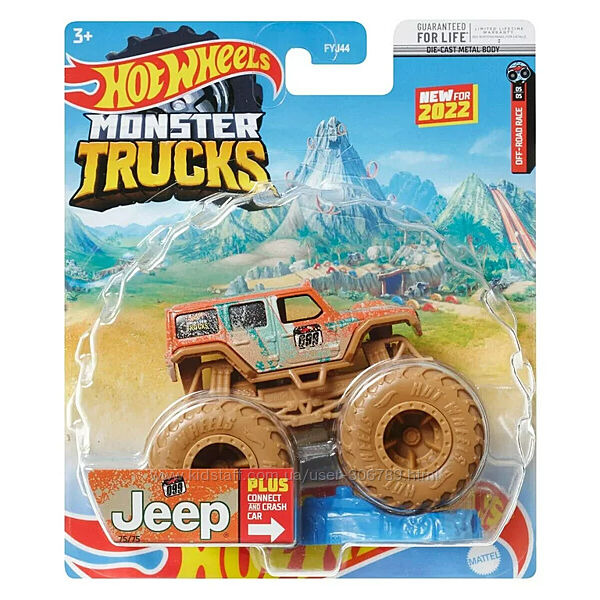 Hot Wheels Monster Jam Trucks Jeep Внедорожник джип 164 Scale FYJ44