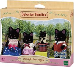 Calico Midnight Cat Family семья черных полуночных кошек котов Sylvanian Fa