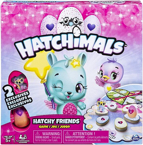 Hatchimals Hatchy Friends Настольная игра с двумя фигурками Games Game Spin