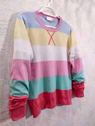 Яркий свитерок, пуловер, кофта в полоску, S/M