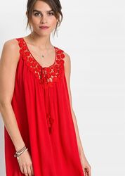 Шикарное легкое красное платье, сарафан, М-L
