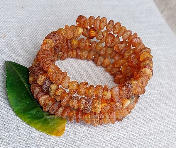 Багаторядний янтарний браслет із лікувального медового бурштину
