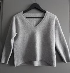 Серый короткий свитер 100 кашемир. Р. S